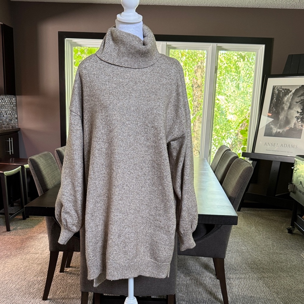 Cozy Turtleneck Sweater in Beige